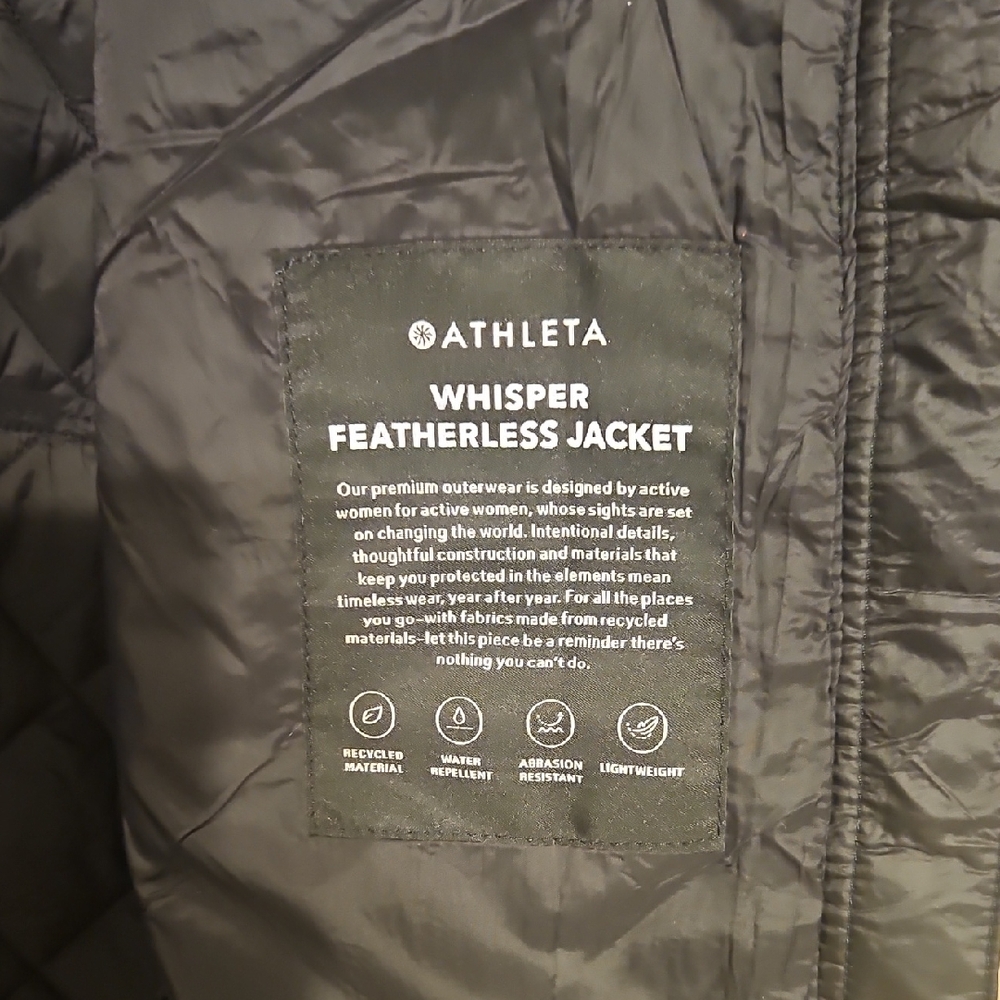 Athleta Whisper Featherless Jacket in Black